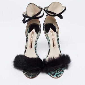 Sophia Webster Black Plush Toe Band Sandals